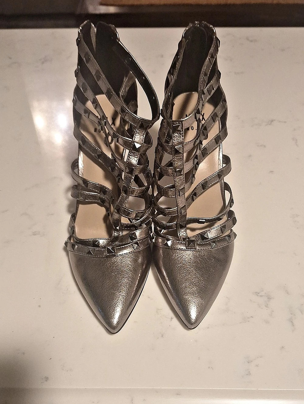 Mix No. 6 Liraven Pump Pointed Toe Strappy Heels Silver US 8